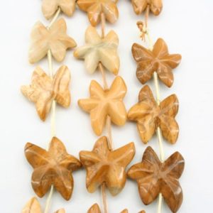 Shop Jasper Bead Shapes! Yellow Jasper 20-23mm starfish shape beads (ETB01302) | Natural genuine other-shape Jasper beads for beading and jewelry making.  #jewelry #beads #beadedjewelry #diyjewelry #jewelrymaking #beadstore #beading #affiliate #ad