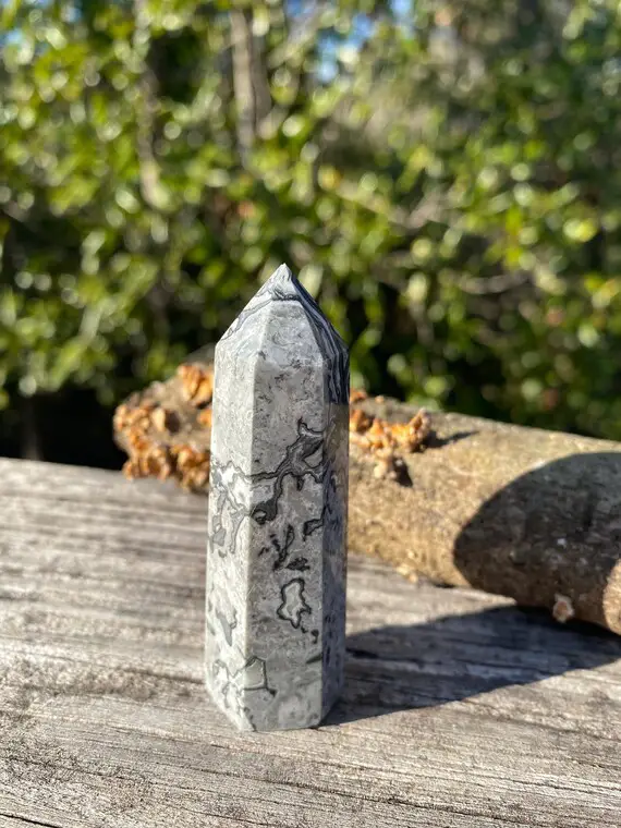 Picasso Jasper Crystal Point - Reiki Charged - Crystal Tower - Strength & Self-discipline - Calming - Attract Loyal Friends