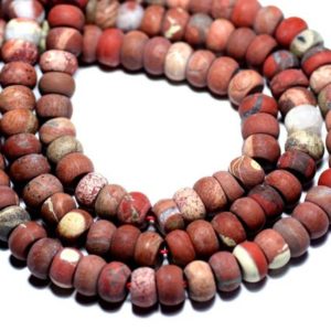 Shop Jasper Rondelle Beads! 10pc – Perles Pierre Jaspe Rouge Rondelles 8x5mm Mat sablé givré – 8741140007819 | Natural genuine rondelle Jasper beads for beading and jewelry making.  #jewelry #beads #beadedjewelry #diyjewelry #jewelrymaking #beadstore #beading #affiliate #ad