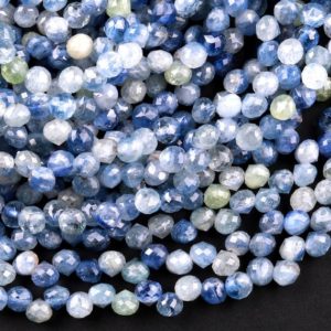 Shop Kyanite Faceted Beads! AAA Natural Multicolor Blue Green Kyanite Faceted 5mm 6mm Rounded Teardrop Briolette Beads 15.5" Strand | Natural genuine faceted Kyanite beads for beading and jewelry making.  #jewelry #beads #beadedjewelry #diyjewelry #jewelrymaking #beadstore #beading #affiliate #ad