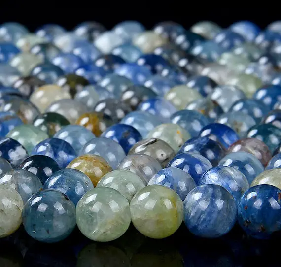 6mm Genuine Natural Kyanite Gemstone Grade Aa Round Loose Beads (d156)