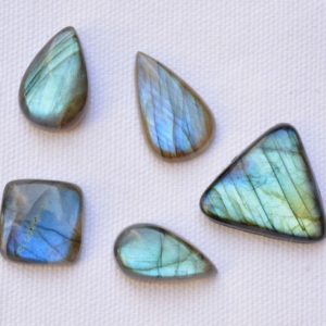 Shop Labradorite Cabochons! Blue Flash Labradorite Cabochons, Mix Shape and Size Labradorite Gemstone, 5 Pcs Lot, 23mm – 12x21mm, Gemstone For Jewelry #AR0022 | Natural genuine stones & crystals in various shapes & sizes. Buy raw cut, tumbled, or polished gemstones for making jewelry or crystal healing energy vibration raising reiki stones. #crystals #gemstones #crystalhealing #crystalsandgemstones #energyhealing #affiliate #ad