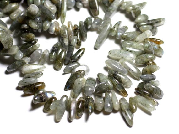 10pc - Stone Beads - Labradorite Chips Beads 10-19mm - 4558550093004 Sticks