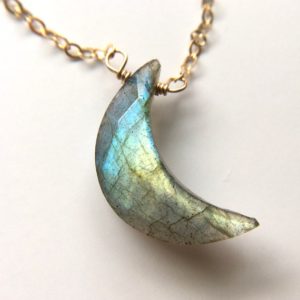 Shop Labradorite Necklaces! Labradorite Moon Necklace – Green Blue Stone Labradorite Jewelry – Raw Stone Necklace – Gold or Silver – Healing Chakra Crystal Necklace | Natural genuine Labradorite necklaces. Buy crystal jewelry, handmade handcrafted artisan jewelry for women.  Unique handmade gift ideas. #jewelry #beadednecklaces #beadedjewelry #gift #shopping #handmadejewelry #fashion #style #product #necklaces #affiliate #ad