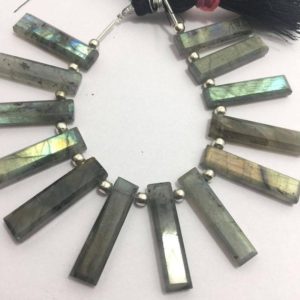 Shop Labradorite Bead Shapes! 27 – 35 mm (13 Pieces) Labradorite Plain Sticks Shape Beads ,Labradorite Beads, Semi Precious Beads ,Labradorite Stick Sahpe Beads | Natural genuine other-shape Labradorite beads for beading and jewelry making.  #jewelry #beads #beadedjewelry #diyjewelry #jewelrymaking #beadstore #beading #affiliate #ad