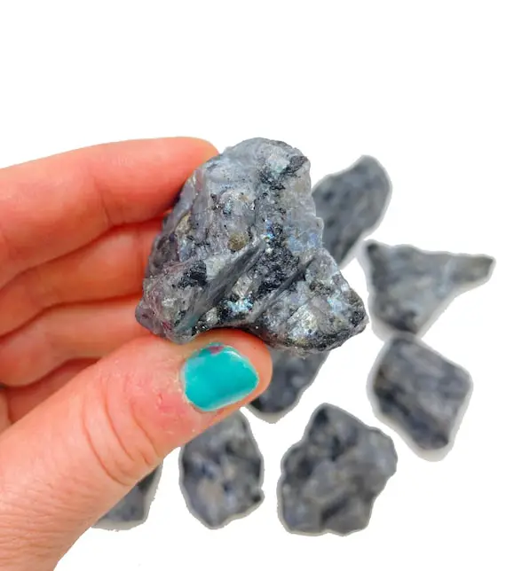 Raw Larvikite Stone (1" - 3") Rough Larvikite Stone - Raw Larvikite Crystal - Healing Crystals & Stones - Black Labradorite Crystal