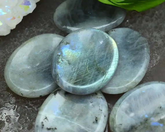 Natural Labradorite Worry Stone,healing Worry Stone,chakra Worry Stone,size 35x45mm