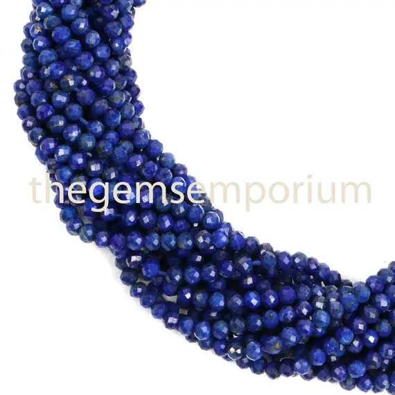 3-3.25mm Lapis Lazuli Faceted Round Beads, Lapis Lazuli Faceted Beads, Lapis Round Beads, Lapis Lazuli Beads, Lapis Lazuli
