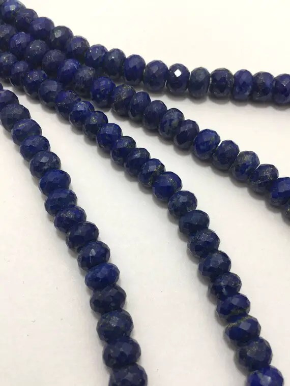 Lapis Lazuli Faceted Rondelle 7.5 To 8.5 Mm Gemstone Beads Strand Sale / Semi Precious Beads / Lapi Lazuli Rondelle / Lapis Handmade Jewelry