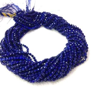 Shop Lapis Lazuli Faceted Beads! Tiny Lapis Lazuli Micro Faceted Beads 2mm 3mm 4mm Round Natural Blue Gold Gemstone Small Royal Blue Semi Precious Beads Genuin Blue Spacers | Natural genuine faceted Lapis Lazuli beads for beading and jewelry making.  #jewelry #beads #beadedjewelry #diyjewelry #jewelrymaking #beadstore #beading #affiliate #ad