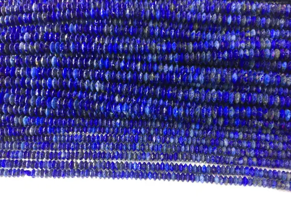 Genuine Lapis Lazuli Disc Beads - Blue Gemstone Spacer Beads - Stone Saucer Beads - Jewelry Making Beads - Precious Beads Spacers