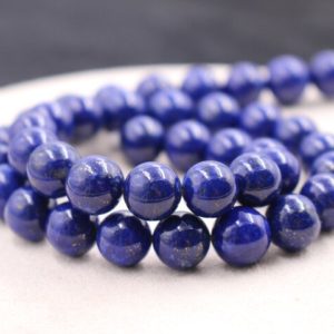 Shop Lapis Lazuli Round Beads! Natural AAAAA Lapis Lazuli Beads,Smooth and Round Stone Beads,4mm/6mm/8mm/10mm/12mm Beads Supply,15 inches one starand | Natural genuine round Lapis Lazuli beads for beading and jewelry making.  #jewelry #beads #beadedjewelry #diyjewelry #jewelrymaking #beadstore #beading #affiliate #ad