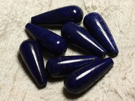 1pc - Perle De Pierre - Lapis Lazuli Longue Goutte Ronde 30x12mm  4558550014160