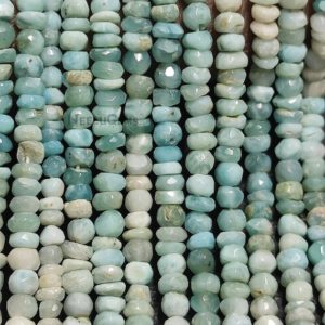 Shop Larimar Faceted Beads! Natural White Moonstone Faceted Rondelle Shape Gemstone Beads,Moonstone Micro Cut Faceted Beads,Moonstone Beads For Jewelry Making Designs | Natural genuine faceted Larimar beads for beading and jewelry making.  #jewelry #beads #beadedjewelry #diyjewelry #jewelrymaking #beadstore #beading #affiliate #ad