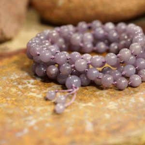 Shop Lepidolite Necklaces! Lepidolite Mala Beads • Hand Knotted Blue Lepidolite Mala • Lilac Lepidolite Tassel Necklace • Violet Mala • Yoga Fashion • 8mm • 3565 | Natural genuine Lepidolite necklaces. Buy crystal jewelry, handmade handcrafted artisan jewelry for women.  Unique handmade gift ideas. #jewelry #beadednecklaces #beadedjewelry #gift #shopping #handmadejewelry #fashion #style #product #necklaces #affiliate #ad