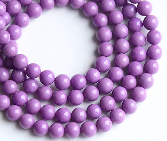 Natural Genuine Purple Mica Smooth Round Beads,purple Lepidolite Beads