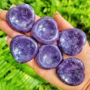Shop Stone Spheres, Hearts & Other Shapes! Lepidolite Heart Worry Stone – No. 350 | Natural genuine stones & crystals in various shapes & sizes. Buy raw cut, tumbled, or polished gemstones for making jewelry or crystal healing energy vibration raising reiki stones. #crystals #gemstones #crystalhealing #crystalsandgemstones #energyhealing #affiliate #ad