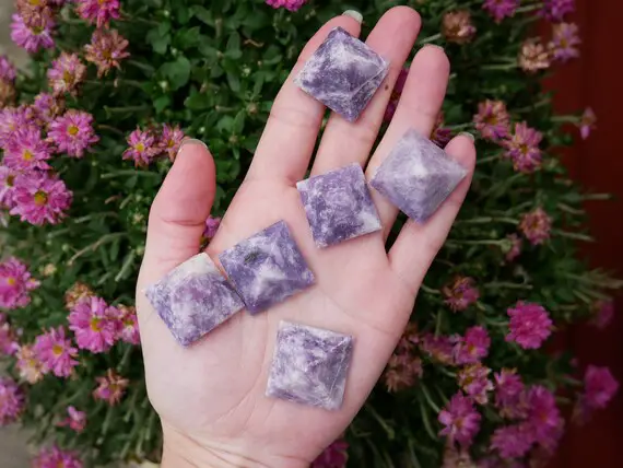Lepidolite Pyramid - Crystal Pyramids - Lepidolite For Anxiety - Stones For Transformation - Crystals For Stress - Crystals For Depression
