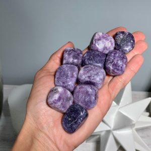 Shop Tumbled Lepidolite Crystals & Pocket Stones! Large Lepidolite, Tumbled Lepidolite, Mica Inclusions, Lepidolite Crystal | Natural genuine stones & crystals in various shapes & sizes. Buy raw cut, tumbled, or polished gemstones for making jewelry or crystal healing energy vibration raising reiki stones. #crystals #gemstones #crystalhealing #crystalsandgemstones #energyhealing #affiliate #ad