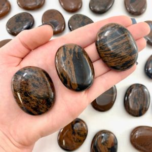 Shop Mahogany Obsidian Stones & Crystals! Small Mahogany Obsidian Palm, Mahogany Obsidian Smooth Stone, Mahogany Obsidian Pocket Stone, P-4 | Natural genuine stones & crystals in various shapes & sizes. Buy raw cut, tumbled, or polished gemstones for making jewelry or crystal healing energy vibration raising reiki stones. #crystals #gemstones #crystalhealing #crystalsandgemstones #energyhealing #affiliate #ad