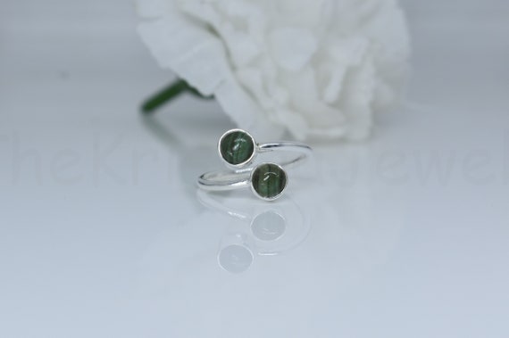 Malachite Ring, Round Malachite, Malachite Jewelry, Double Stone Ring, Ready To Ship, Statement Ring, Handmade Ring, Artisan Ring, Gift Ring