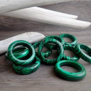 Malachite Solid Gemstone Ring, Stone Band Ring,Malachite Ring,Carved Stone Ring,Green Stone Ring ,Stone Thumb Ring,Energy Healing Stone Ring | Natural genuine Malachite rings, simple unique handcrafted gemstone rings. #rings #jewelry #shopping #gift #handmade #fashion #style #affiliate #ad
