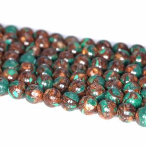 Shop Malachite Beads! 4mm Copper Bronze Malachite Gemstone Grade AAA Round Loose Beads 15.5 inch Full Strand (80004734-842) | Natural genuine beads Malachite beads for beading and jewelry making.  #jewelry #beads #beadedjewelry #diyjewelry #jewelrymaking #beadstore #beading #affiliate #ad
