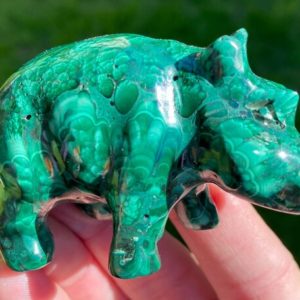 Shop Malachite Shapes! Malachite Hippo Carving, Genuine Malachite, House Hippo, Animal Figurine, Crystal Carving, Banded Green Gemstone | Natural genuine stones & crystals in various shapes & sizes. Buy raw cut, tumbled, or polished gemstones for making jewelry or crystal healing energy vibration raising reiki stones. #crystals #gemstones #crystalhealing #crystalsandgemstones #energyhealing #affiliate #ad