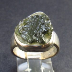 Shop Moldavite Rings! Moldavite Tektite Silver Ring from Czech Republic – Size 7.5 – 6.7 Grams | Natural genuine Moldavite rings, simple unique handcrafted gemstone rings. #rings #jewelry #shopping #gift #handmade #fashion #style #affiliate #ad