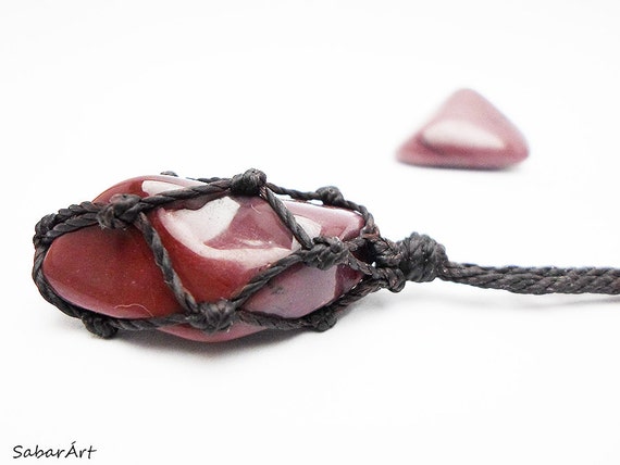Blood Red, Deep Red Necklace, Mookaite Necklace, Red Wine, Jasper Necklace, Natural Healing, Hipster Necklace, Boho Jewelry, Marroon, Red