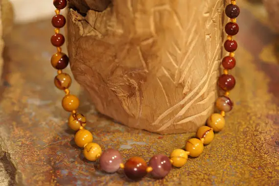Mookaite Choker • Mookaite Necklace • Knotted Choker Necklace • Gift For Her • Handmade Jewelry • Gift For Him • Jasper Necklet • 3819