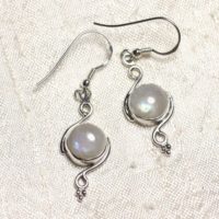 Bo213 – Earrings 925 Sterling Silver And Moonstone Spirals 30mm Round | Natural genuine Gemstone jewelry. Buy crystal jewelry, handmade handcrafted artisan jewelry for women.  Unique handmade gift ideas. #jewelry #beadedjewelry #beadedjewelry #gift #shopping #handmadejewelry #fashion #style #product #jewelry #affiliate #ad