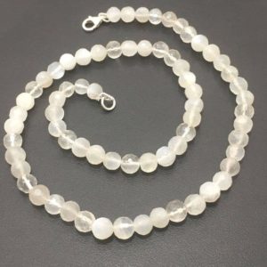 Shop Moonstone Necklaces! 6 – 6 .5 mm  White Moonstone Beaded Necklace or Gemstone Beads Strand Sale /Semi Precious Beads / White Moonstone Beaded Necklace Wholesale | Natural genuine Moonstone necklaces. Buy crystal jewelry, handmade handcrafted artisan jewelry for women.  Unique handmade gift ideas. #jewelry #beadednecklaces #beadedjewelry #gift #shopping #handmadejewelry #fashion #style #product #necklaces #affiliate #ad