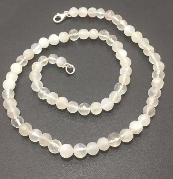 6 - 6 .5 Mm  White Moonstone Beaded Necklace Or Gemstone Beads Strand Sale /semi Precious Beads / White Moonstone Beaded Necklace Wholesale