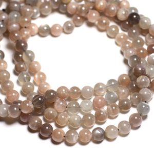 Shop Moonstone Bead Shapes! Fil 39cm 47pc env – Perles de Pierre – Pierre de Lune gris rose Boules 8mm | Natural genuine other-shape Moonstone beads for beading and jewelry making.  #jewelry #beads #beadedjewelry #diyjewelry #jewelrymaking #beadstore #beading #affiliate #ad