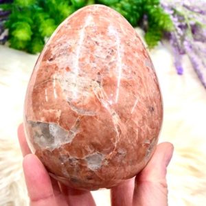 Large Peach Orange Moonstone Egg 100mm (BW) – Meditation Stones – Altar Decor – Crystal Grid – BW | Natural genuine stones & crystals in various shapes & sizes. Buy raw cut, tumbled, or polished gemstones for making jewelry or crystal healing energy vibration raising reiki stones. #crystals #gemstones #crystalhealing #crystalsandgemstones #energyhealing #affiliate #ad