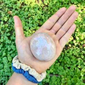 Shop Moonstone Stones & Crystals! Orange moonstone Palm Stone, Polished Gemstone | Natural genuine stones & crystals in various shapes & sizes. Buy raw cut, tumbled, or polished gemstones for making jewelry or crystal healing energy vibration raising reiki stones. #crystals #gemstones #crystalhealing #crystalsandgemstones #energyhealing #affiliate #ad