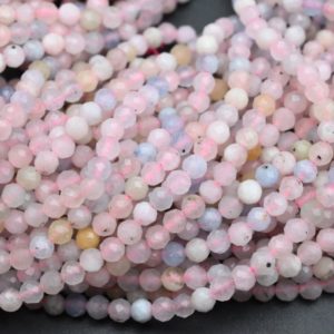 Natural Morganite Faceted Round Beads,2mm/3mm/4mm Loose Faceted Beads,For Jewelry DIY Making Beads,Bracelet Making Beads.Wholesale Beads. | Natural genuine Gemstone jewelry. Buy crystal jewelry, handmade handcrafted artisan jewelry for women.  Unique handmade gift ideas. #jewelry #beadedjewelry #beadedjewelry #gift #shopping #handmadejewelry #fashion #style #product #jewelry #affiliate #ad
