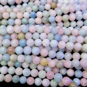 Shop Morganite Round Beads! rainbow morganite stone beads  – natural blue pink gemstone beads – natural round gemstone beads – jewelry making beads -15inch | Natural genuine round Morganite beads for beading and jewelry making.  #jewelry #beads #beadedjewelry #diyjewelry #jewelrymaking #beadstore #beading #affiliate #ad