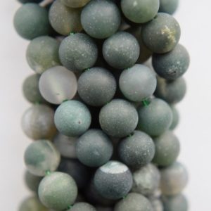 Shop Moss Agate Round Beads! Natural Matte Moss Agate Beads – Round 6 mm Gemstone Beads – Full Strand 15 1/2", 62 beads, A Quality | Natural genuine round Moss Agate beads for beading and jewelry making.  #jewelry #beads #beadedjewelry #diyjewelry #jewelrymaking #beadstore #beading #affiliate #ad