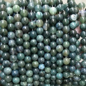 Shop Moss Agate Round Beads! Natural Moss Agate Round Beads,4mm 6mm 8mm 10mm 12mm Moss Agate Beads Wholesale Supply,one strand 15" | Natural genuine round Moss Agate beads for beading and jewelry making.  #jewelry #beads #beadedjewelry #diyjewelry #jewelrymaking #beadstore #beading #affiliate #ad