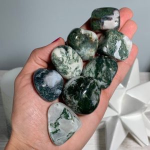 Shop Tumbled Moss Agate Crystals & Pocket Stones! XL Moss Agate, Tumbled Moss Agate, Moss Agate Crystal | Natural genuine stones & crystals in various shapes & sizes. Buy raw cut, tumbled, or polished gemstones for making jewelry or crystal healing energy vibration raising reiki stones. #crystals #gemstones #crystalhealing #crystalsandgemstones #energyhealing #affiliate #ad