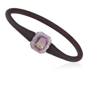 Shop Ametrine Bracelets! Natural Ametrine And Diamond Bracelet – Ametrine, Diamond And Pink Sapphire Bangle – Brown Silicone Rubber Ametrine Bracelet | Natural genuine Ametrine bracelets. Buy crystal jewelry, handmade handcrafted artisan jewelry for women.  Unique handmade gift ideas. #jewelry #beadedbracelets #beadedjewelry #gift #shopping #handmadejewelry #fashion #style #product #bracelets #affiliate #ad