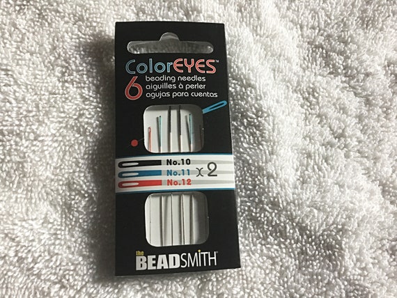 Needles - Number 10, 11, 12 - Coloreyes - Blue Tips - Red Tips - Black Tips -  Beading Needles - Pack Of Six - The Beadsmith - Bnceasst6