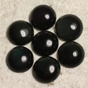 Shop Obsidian Round Beads! 1pc – Cabochon de Pierre – Obsidienne noire Rond 15mm   4558550008343 | Natural genuine round Obsidian beads for beading and jewelry making.  #jewelry #beads #beadedjewelry #diyjewelry #jewelrymaking #beadstore #beading #affiliate #ad