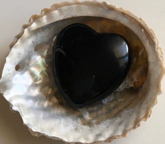 Black Obsidian Gemstone Puffy Heart 45mm, Creative Stone,  Healing Crystal, Healing Stone, Gemstone Stone, Spiritual Stone