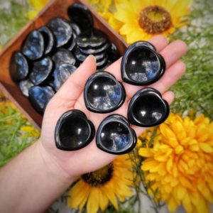 Shop Obsidian Stones & Crystals! Black Obsidian Heart Worry Stone  – Root Chakra – No. 347 | Natural genuine stones & crystals in various shapes & sizes. Buy raw cut, tumbled, or polished gemstones for making jewelry or crystal healing energy vibration raising reiki stones. #crystals #gemstones #crystalhealing #crystalsandgemstones #energyhealing #affiliate #ad