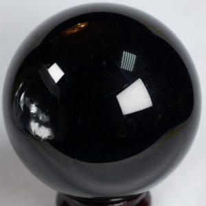 Shop Obsidian Shapes! Black Obsidian Sphere 3.1" In Diameter Weighs  1.44 pounds | Natural genuine stones & crystals in various shapes & sizes. Buy raw cut, tumbled, or polished gemstones for making jewelry or crystal healing energy vibration raising reiki stones. #crystals #gemstones #crystalhealing #crystalsandgemstones #energyhealing #affiliate #ad