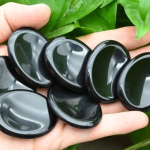 Shop Obsidian Shapes! Natural Black Obsidian Worry Stone,Healing Worry Stone,Chakra Worry Stone,Size 35x45MM | Natural genuine stones & crystals in various shapes & sizes. Buy raw cut, tumbled, or polished gemstones for making jewelry or crystal healing energy vibration raising reiki stones. #crystals #gemstones #crystalhealing #crystalsandgemstones #energyhealing #affiliate #ad