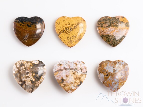 Ocean Jasper Crystal Heart - Crystal Cabochon, Jewelry Making, Self Care, Home Decor, E1676